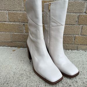 Franco Sarto White Mid Calf Boots 8